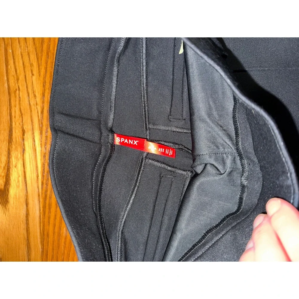 Spanx The Perfect Pant Slim Straight Flare Black Ponte Knit Trousers 20252T S - Picture 5 of 10